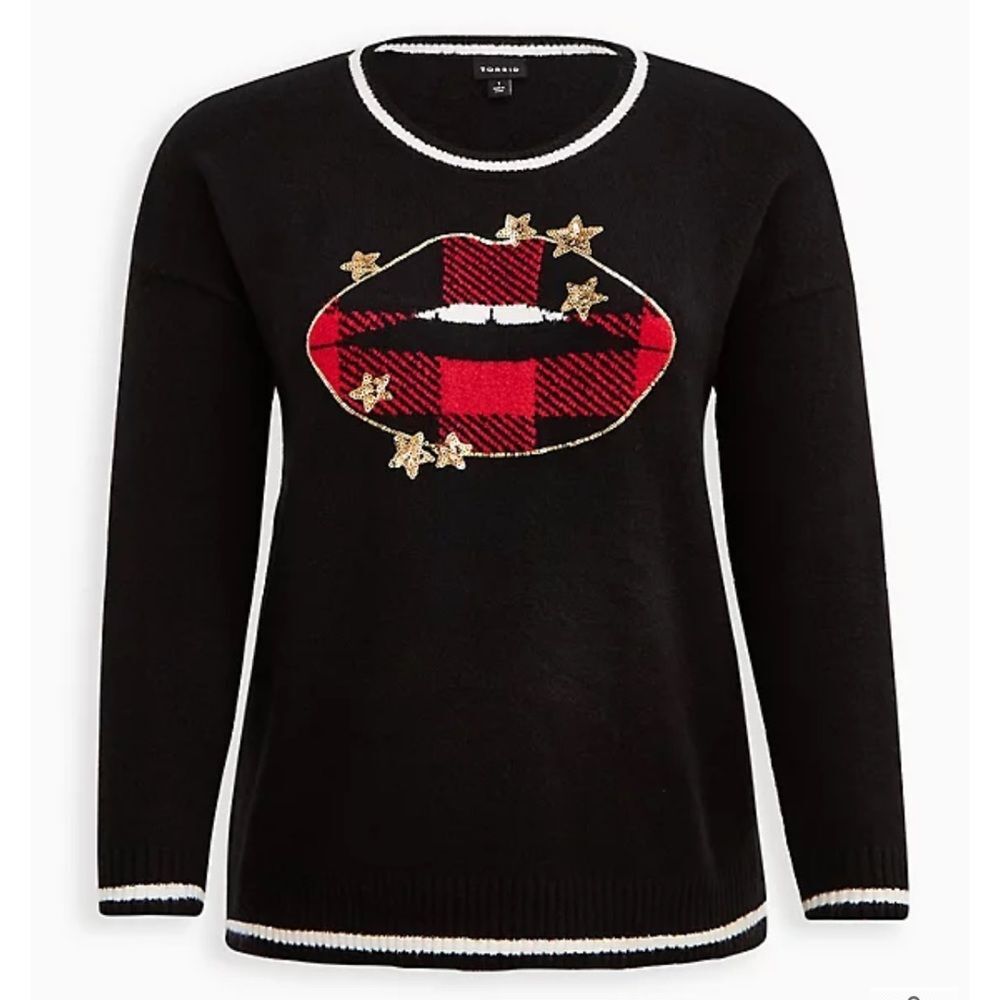 Torrid  lips pullover sweater NWT